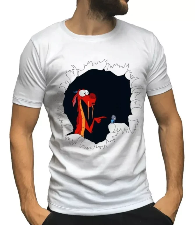 Remera Dragon Mulan Mushu Rasgado