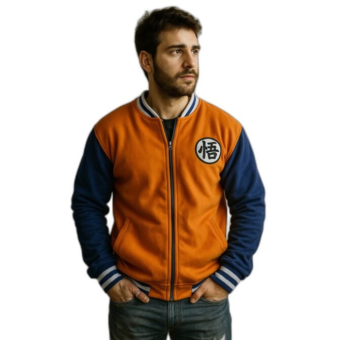 Campera Universitaria Bordada Dragon Ball - Imagen 1