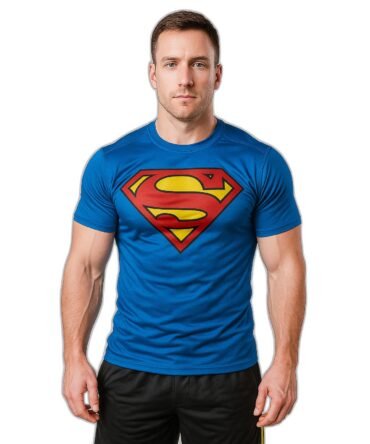 Remera Superman Traje Celeste - Imagen 1