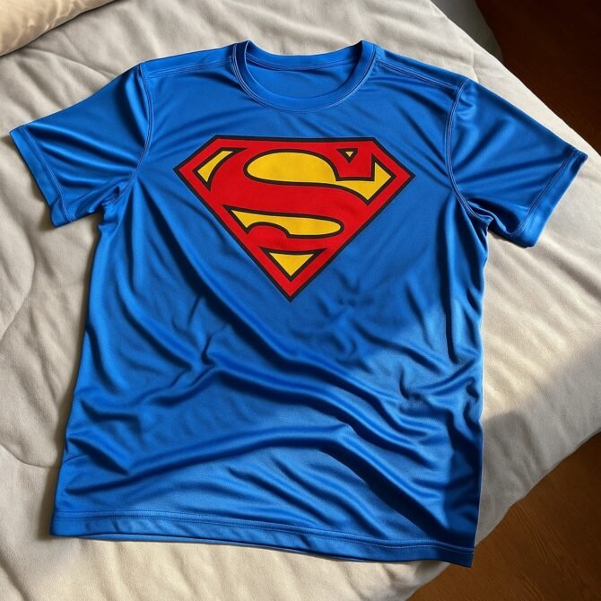 Remera Superman Traje Celeste