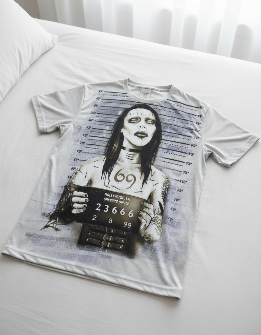 Remera Marilyn Manson Mugshots Preso