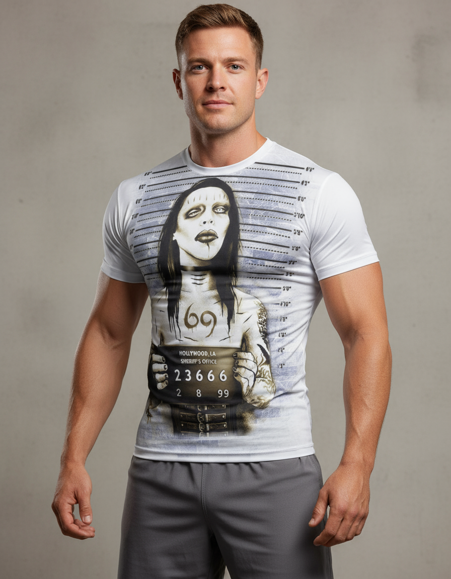 Remera Marilyn Manson Mugshots Preso