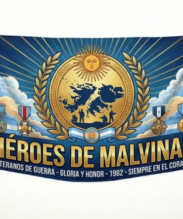 Bandera Héroes de Malvinas - Gloria y Honor 1982