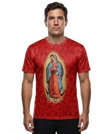 Remera Virgen de Guadalupe Mantra Rosas