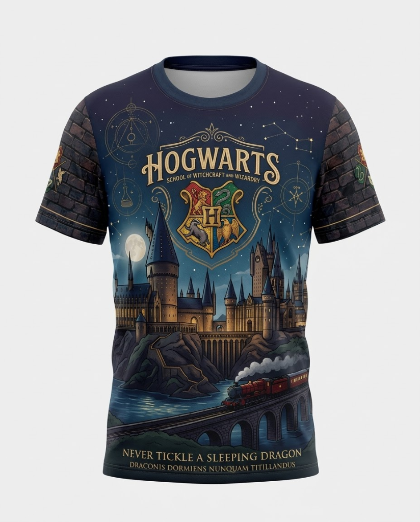 Remera Harry Potter Hogwarts Castillo Nocturno