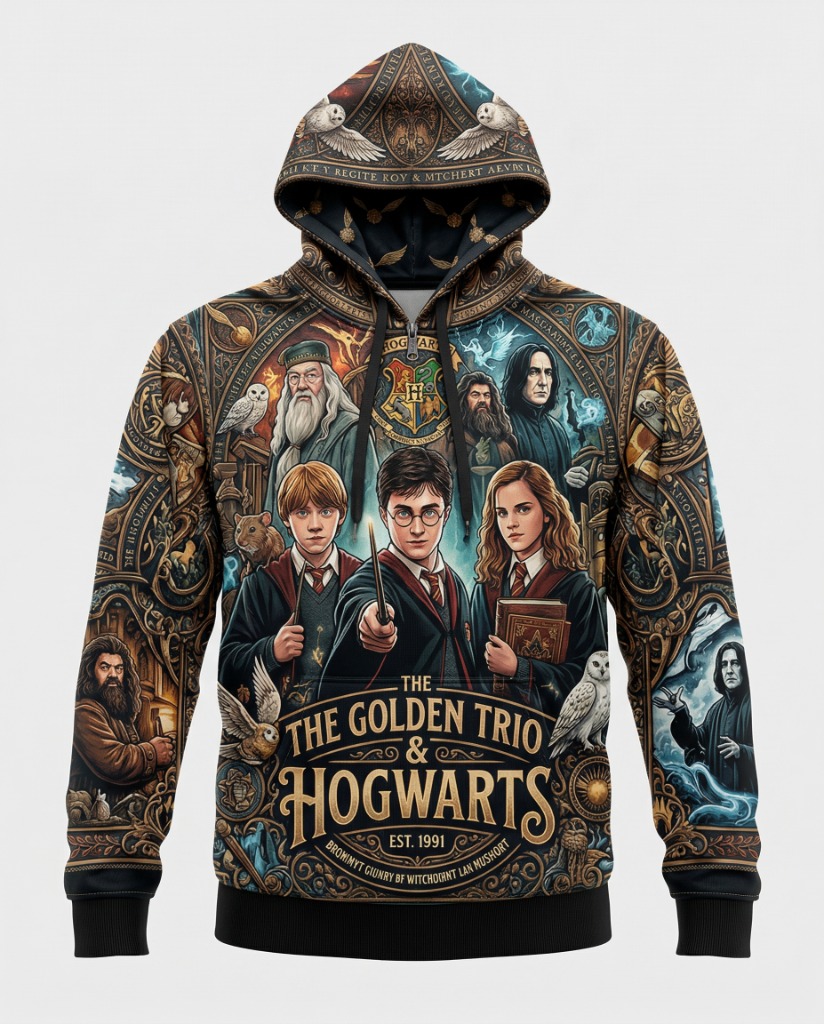 Buzo Harry Potter Hogwarts Golden Trio