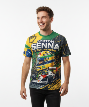 Remera Ayrton Senna O Rei das Pistas