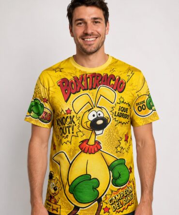 Remera amarilla Boxitracio Campeon del Ring vista frontal