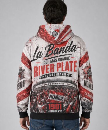 Buzo River Plate Millonario Monumental full print blanco rojo y negro