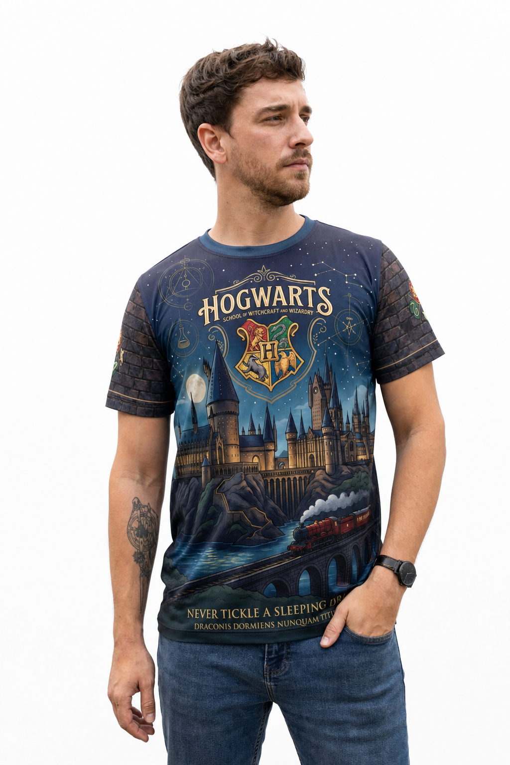 Remera Harry Potter Hogwarts Castillo Nocturno