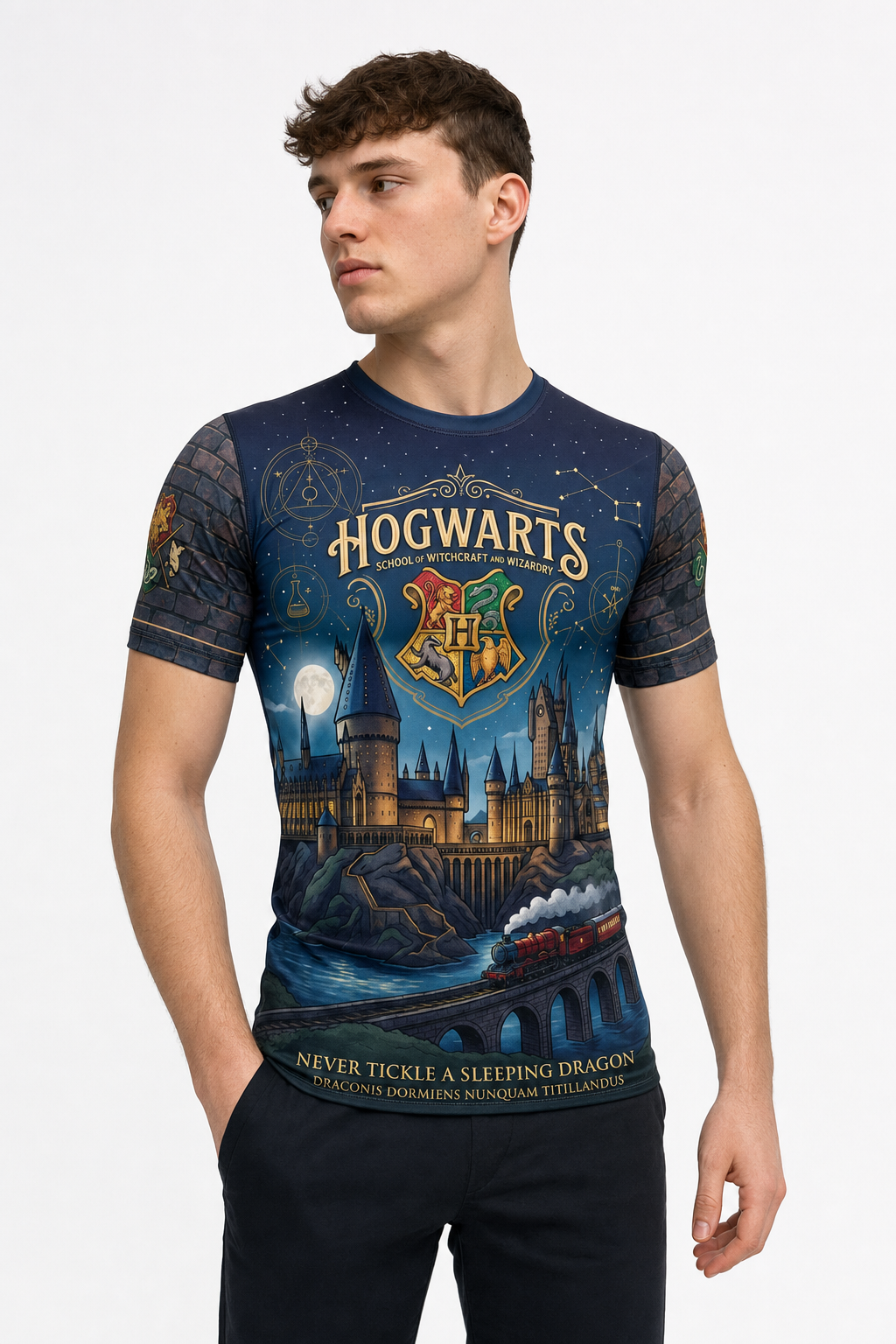 Remera Harry Potter Hogwarts Castillo Nocturno - Image 3