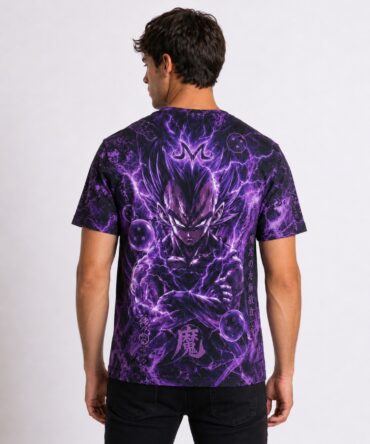 Remera Majin Vegeta Tormenta Purpura vista trasera