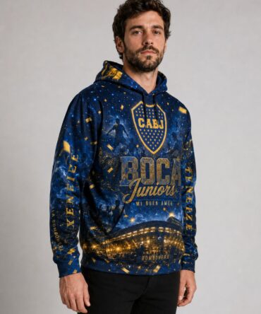 Buzo Boca Juniors La Bombonera azul y oro full print