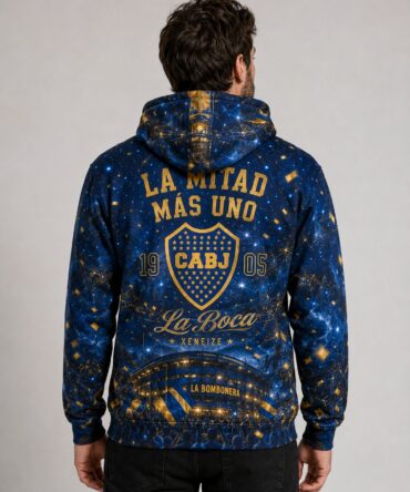 Buzo Boca Juniors La Bombonera azul y oro full print