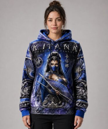 Buzo Mortal Kombat Kitana azul y violeta full print