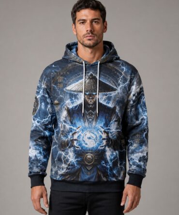 Buzo Mortal Kombat Raiden azul full print rayos