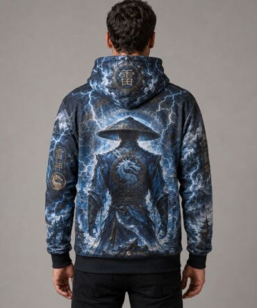 Buzo Mortal Kombat Raiden azul full print rayos