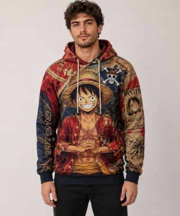 Buzo One Piece Luffy Grand Line diseño anime full print