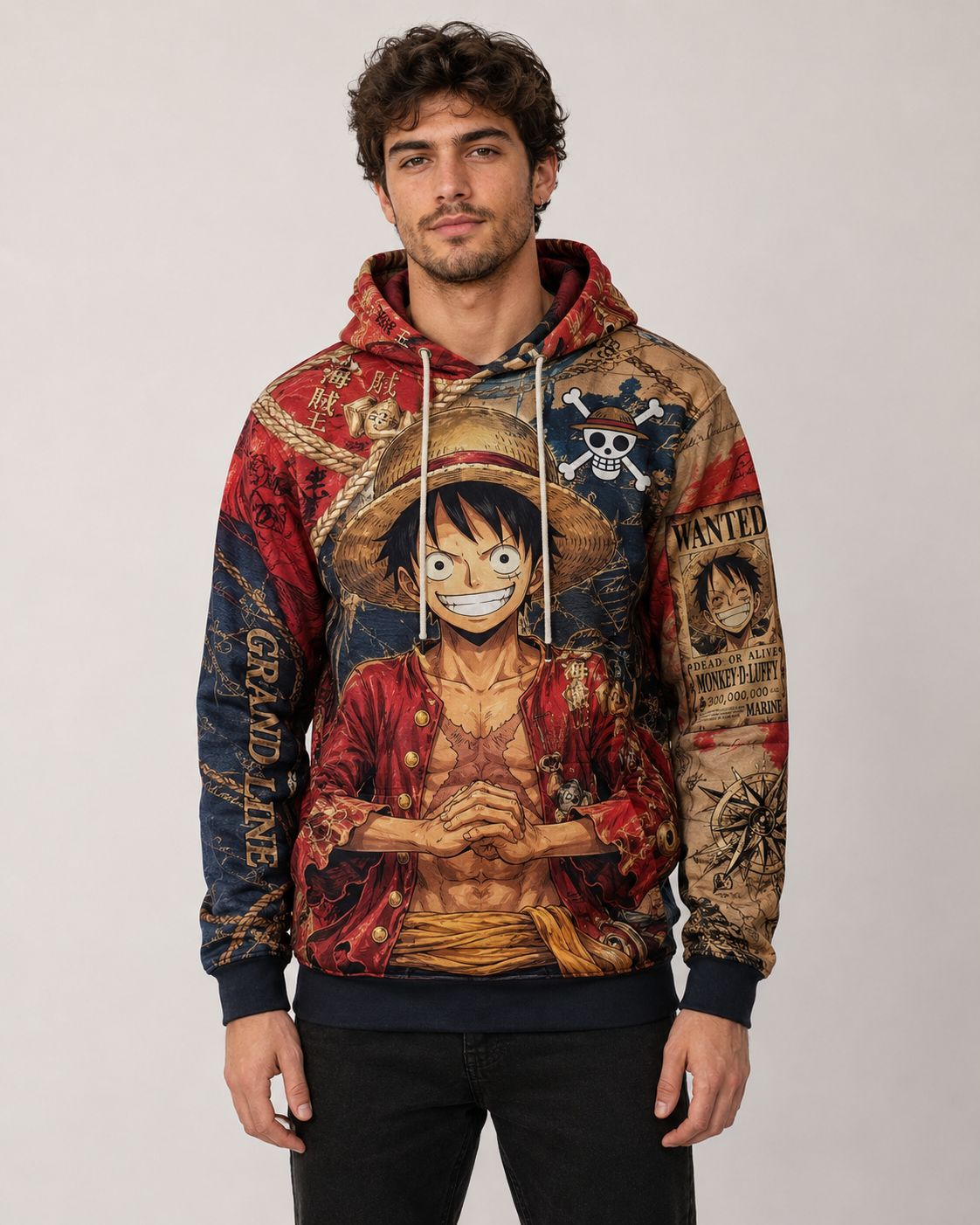 Buzo One Piece Luffy Grand Line diseño anime full print
