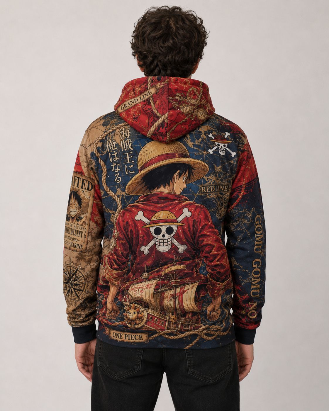 Buzo One Piece Luffy Grand Line diseño anime full print