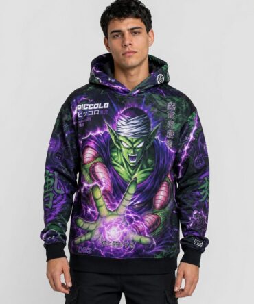 Buzo Piccolo Dragon Ball negro verde y violeta