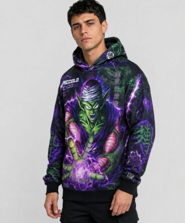Buzo Piccolo Dragon Ball negro verde y violeta