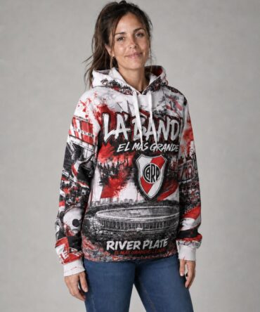 Buzo River inspirado en River Plate diseño La Banda Monumental full print Ranwey vista frontal