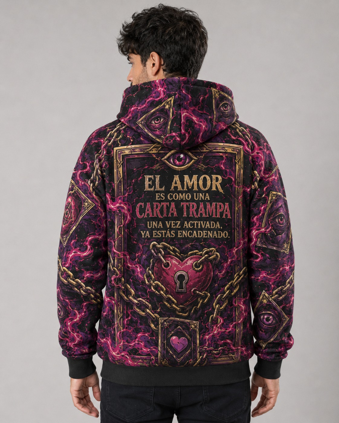 Buzo Yu-Gi-Oh Carta Trampa diseño anime full print Ranwey vista espalda