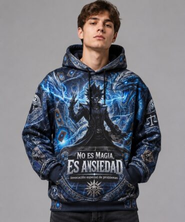 Buzo Yu-Gi-Oh No Es Magia Es Ansiedad diseño anime full print Ranwey vista espalda