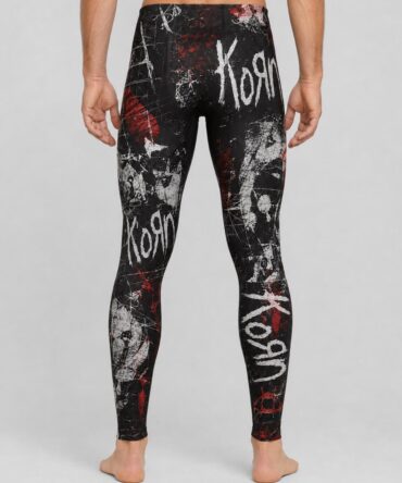 Calza de hombre Korn diseño grunge negro rojo y blanco