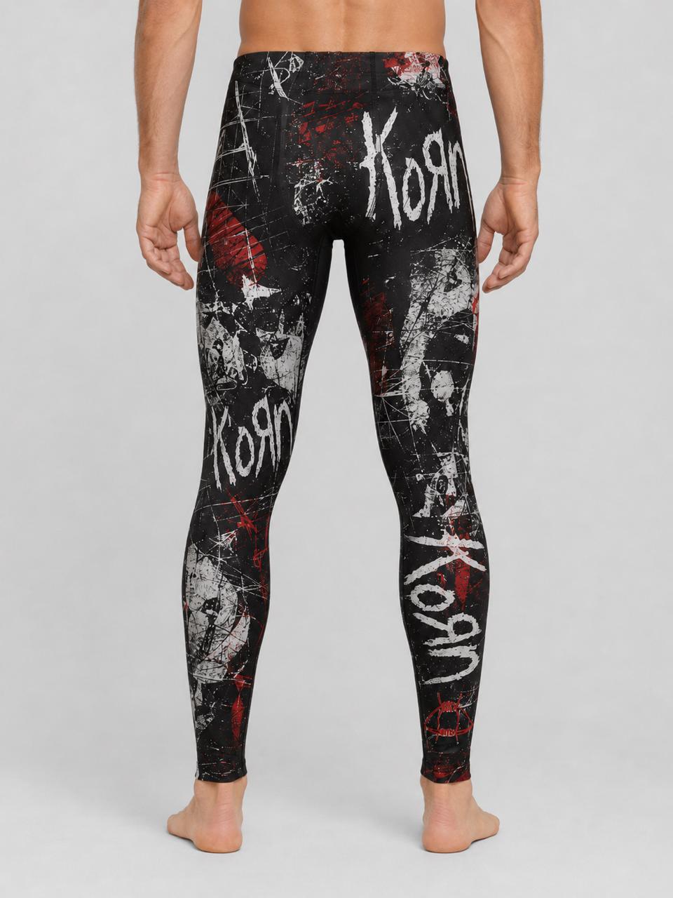 Calza de hombre Korn diseño grunge negro rojo y blanco