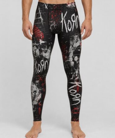 Calza de hombre Korn diseño grunge negro rojo y blanco