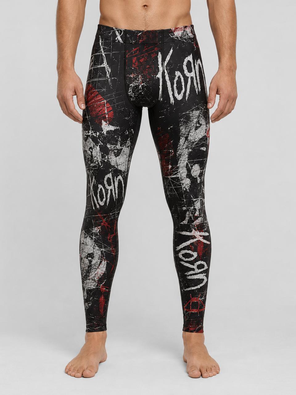 Calza de hombre Korn diseño grunge negro rojo y blanco