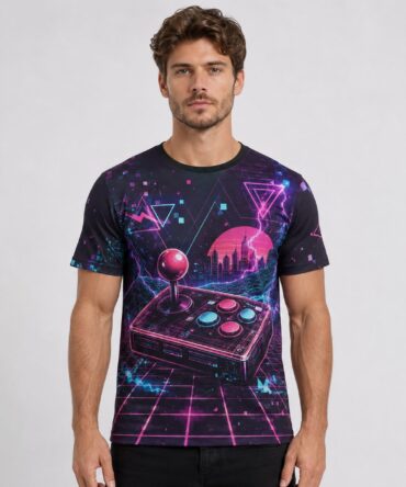 Remera Arcade Neon Retro full print Ranwey
