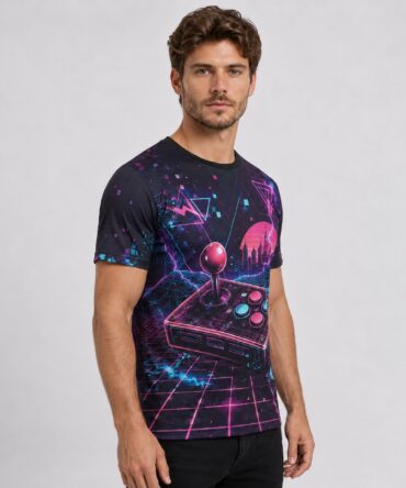 Remera Arcade Neon Retro full print Ranwey