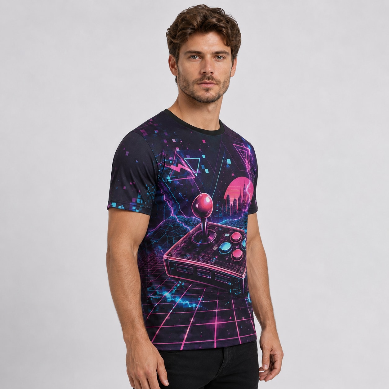 Remera Arcade Neon Retro full print Ranwey
