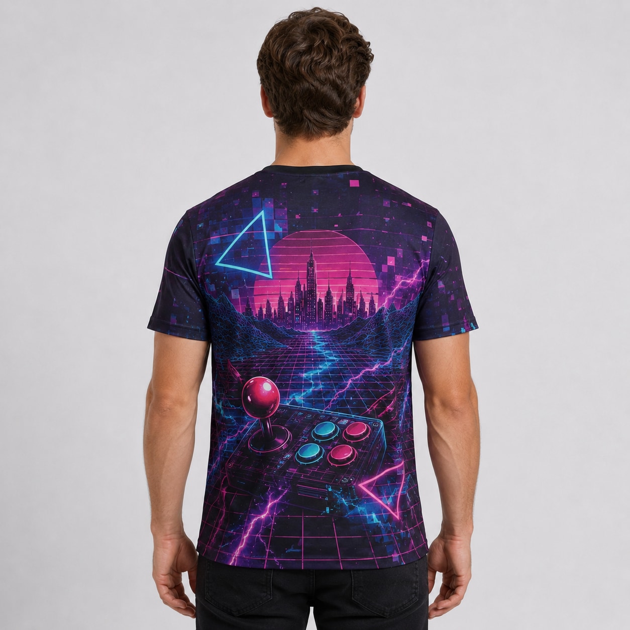 Remera Arcade Neon Retro full print Ranwey