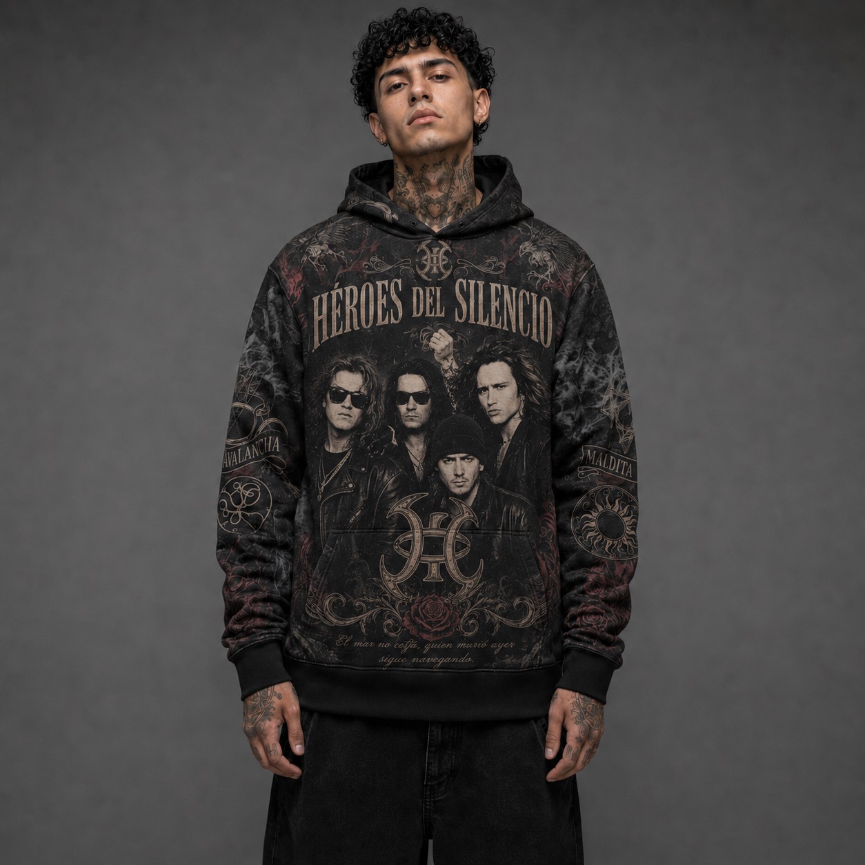 Buzo Heroes del Silencio detalle de diseño