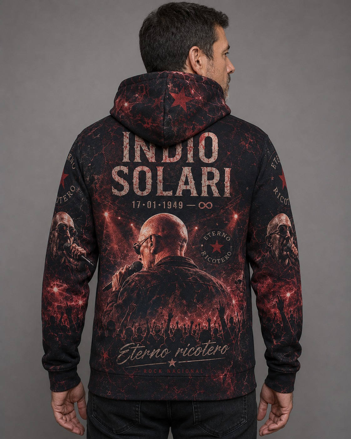 Buzo Indio Solari Eterno Ricotero vista espalda