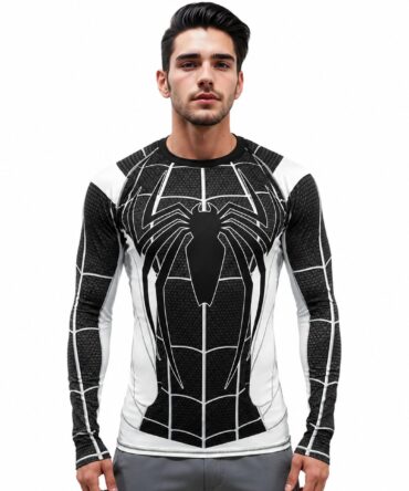 Remera Manga Larga Traje Arácnido Black White Ranwey