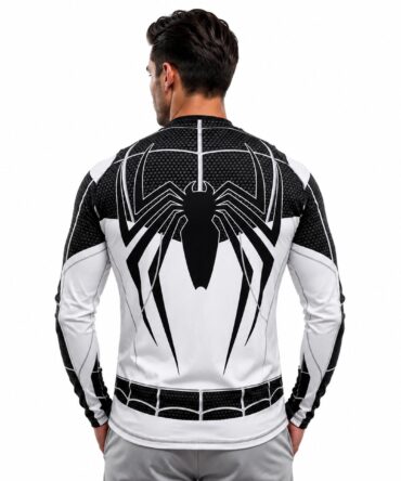 Remera Manga Larga Traje Arácnido Black White Ranwey