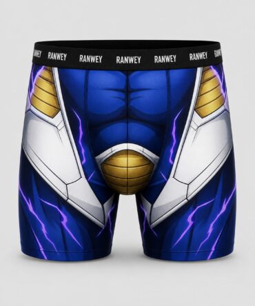 Calzoncillo Boxer Vegeta - Armadura Saiyan — frente, semicostado y dorso