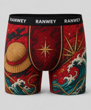 Calzoncillo Boxer Luffy - Sombrero de Paja — frente y semicostado v2 con pouch diferenciado