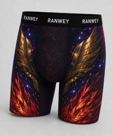 Calzoncillo Boxer Ikki - Fénix Dorado — frente y semicostado corregidos con pouch neutro