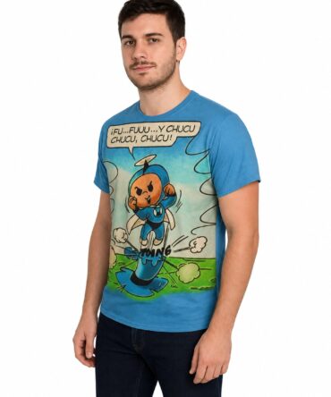 Remera Super Hijitus - semi costado con modelo humano