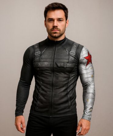 Campera Soldado del Invierno mockup hiperrealista con humano