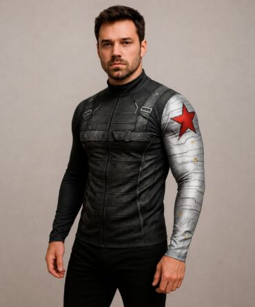 Campera Soldado del Invierno mockup hiperrealista con humano