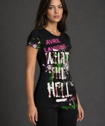 Remera de mujer Avril Lavigne - semi costado con modelo