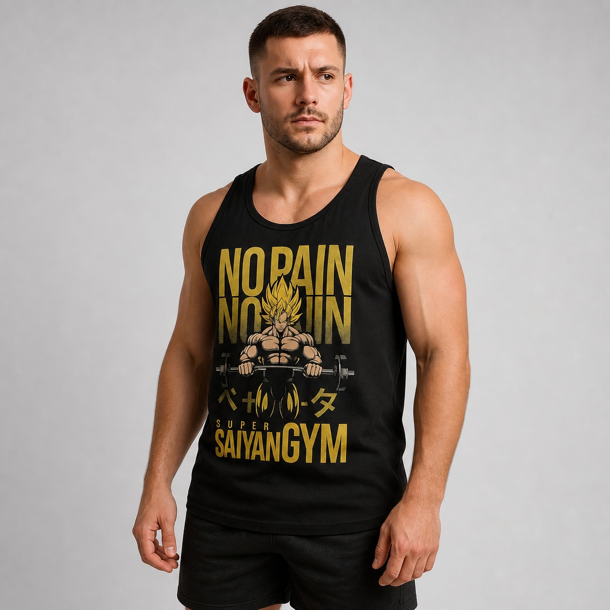 Musculosa Vegeta Gym Saiyan No Pain No Gain - Imagen 2