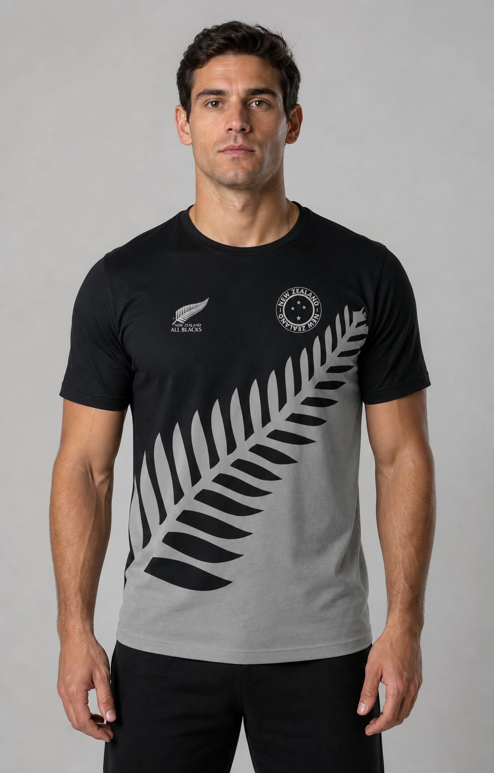 Remera All Blacks New Zealand - frente con modelo